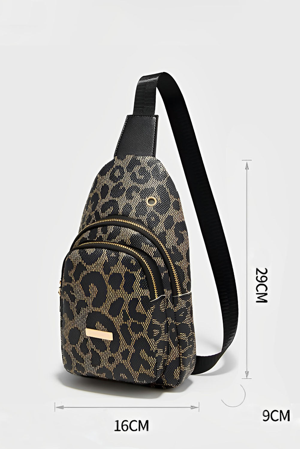 Leopard Print PU Sling Bag